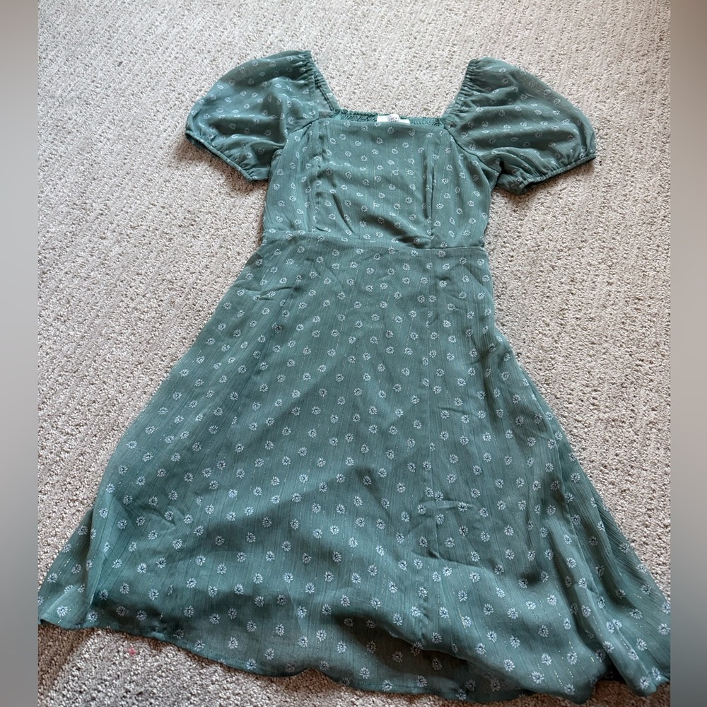 Lucky Brand Green Smocked Dress